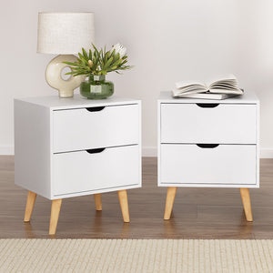 Artiss Bedside Tables | 2X | BODEN | 2 Drawers | White