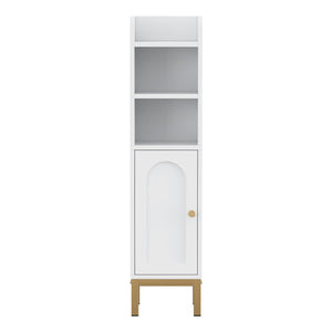 Artiss 2X Bathroom Storage Cabinet Floor Organizer Toilet Corner Adjustable Shelf with Door White