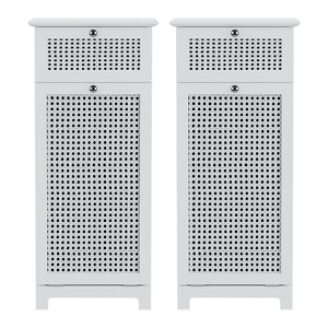 Artiss 2X Laundry Hamper Cabinet Bathroom Storage White Rattan