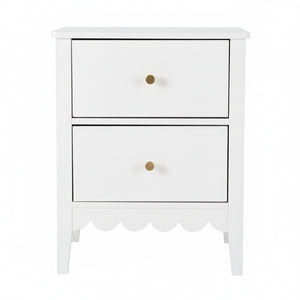 Bedside Table | 2 Drawer Nightstand | Bedroom Storage | White
