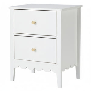 Bedside Table | 2 Drawer Nightstand | Bedroom Storage | White