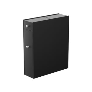 Bathroom Storage Cabinet | Toilet Slim Tissue Box Caddy Holder | Wooden | Black