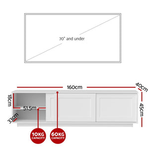 Artiss TV Unit | Entertainment Storage Cabinet | 160cm | White