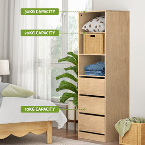 Tallboy Chest of Drawers | 3 Drawer Cabinet | Pine