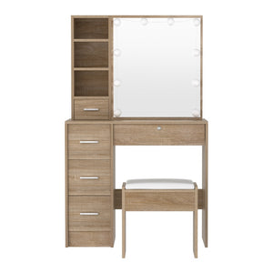 Artiss Dressing Table Set | Stool + 10 LED Bulbs | Wooden Makeup Desk