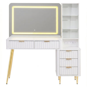 Artiss Dressing Table LED Vanity Desk Charging Station White