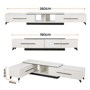 Artiss Extendable TV Cabinet Entertainment Unit Stand White