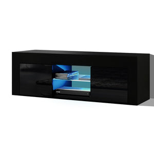 Entertainment Unit | TV Cabinet | LED | 130cm | Black | Angus