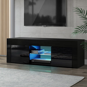 Entertainment Unit | TV Cabinet | LED | 130cm | Black | Angus