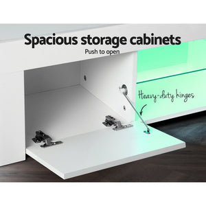 Entertainment Unit | TV Cabinet | LED | 130cm | White | Angus
