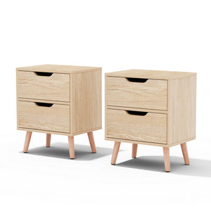 Bedside Tables Set 2pc | 2 Drawers | BODEN | Pine