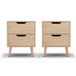 Bedside Tables Set 2pc | 2 Drawers | BODEN | Pine