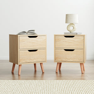Bedside Tables Set 2pc | 2 Drawers | BODEN | Pine
