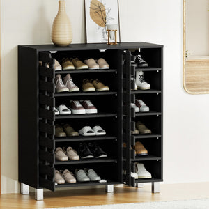 Artiss Shoe Rack Cabinet | 6 Tier Storage Shelf | Black