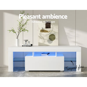 Entertainment Unit | TV Cabinet | LED | 130cm | White | Elo