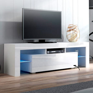 Entertainment Unit | TV Cabinet | LED | 130cm | White | Elo