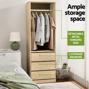 Wardrobe Closet | Clothes Storage Organiser | Pine Finish