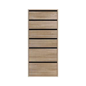 6 Drawer Tallboy Dresser | Pine Look | Vertical Storage (Style 2)