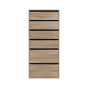 6 Drawer Tallboy Dresser | Pine Look | Vertical Storage (Style 2)