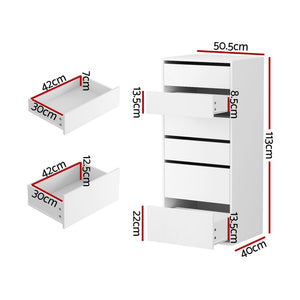 6-Drawer Chest of Drawers | Tallboy Dresser | White