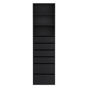 Tallboy Cabinet | 6 Drawers | Black Finish