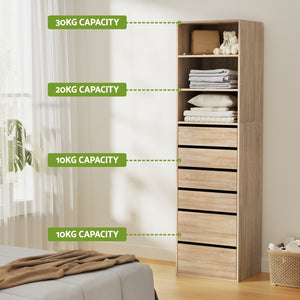 Tallboy Cabinet | 6 Drawers | Pine Finish