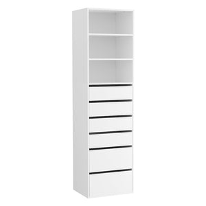 6-Drawer Chest of Drawers | Tallboy Cabinet | White