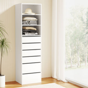6-Drawer Chest of Drawers | Tallboy Cabinet | White