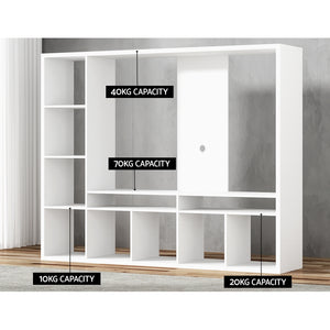 Entertainment Center Unit | TV Stand | TV Cabinet | Open Shelves | 183CM | White