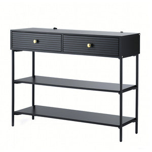 Console Table | 3 Tier Shelves | Hallway Entry Table | Black