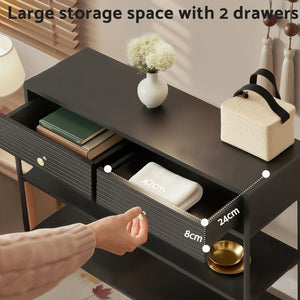 Console Table | 3 Tier Shelves | Hallway Entry Table | Black