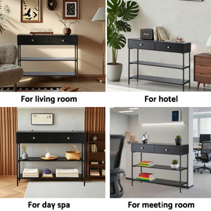 Console Table | 3 Tier Shelves | Hallway Entry Table | Black