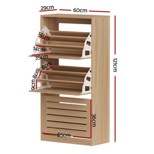Artiss Shoe Cabinet | Storage Drawer | Holds 45 Pairs | Pine