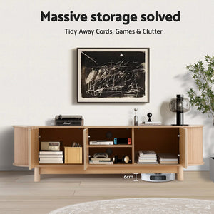 TV Unit | Entertainment Storage Cabinet | 160cm | Pine Finish