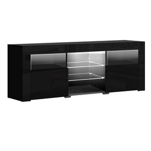 TV Cabinet | Entertainment Unit with LED | 160CM | Black | Bobi
