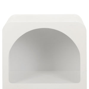 Bedside Table | Side End Table | Shelves Storage | Nightstand | White | ARCHED