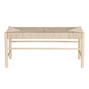 Artiss Dining Bench Paper Rope Seat Wooden Chair 100cm