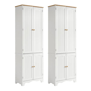 Artiss 2x Buffet Sideboard Pantry Cabinet Cupboard 6-Tiers Storage Shelves BERNE