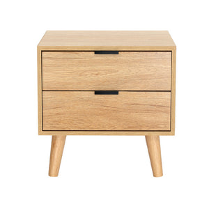 Artiss Bedside Table | 2 Drawers | Pine