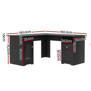 Artiss Computer Desk | L-Shaped | Home Office Study Table | With Storage