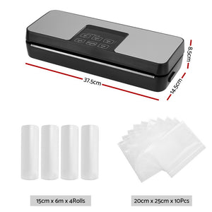 Devanti Food Vacuum Sealer Machine | Auto Seal Cutter | 5 Modes | Storage Bags | 4 Rolls