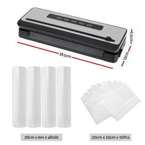 Devanti Food Vacuum Sealer Machine | Sealing Cutter | 5 Modes | Storage Bags | 4 Rolls