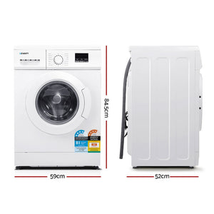 Devanti 8kg Front Load Washing Machine | Quick Wash | 24h Delay Start | Automatic