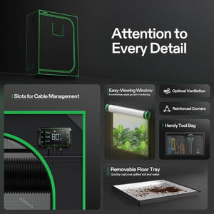 Full LED Grow Light Kit With Wi - Fi Smart Controller | 2 x 5 ft