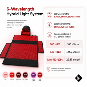 Full Body Red Light Therapy Mat | LED + Laser 6 Wavelength System