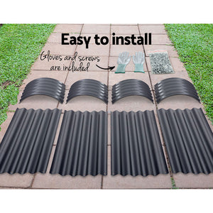 2x Green Fingers Raised Garden Bed | 160x80x42cm | Oval Planter Box | Raised Container | Galvanised