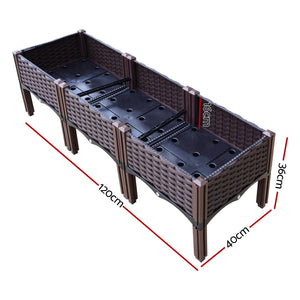 Greenfingers Garden Bed 120x40x36cm PP Planter Box Raised Container Growing Herb