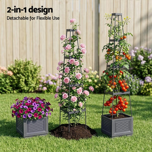 Self-Watering Planter with Trellis | Adjustable Tomato Box | 4 Layer | 140cm