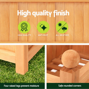 Green Fingers Garden Bed | 2X | 64x35x115cm | Wooden Planter with Trellis