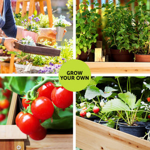Green Fingers Raised Garden Bed | 2X Elevated | 120x60x80cm | Wooden Planter Boxes
